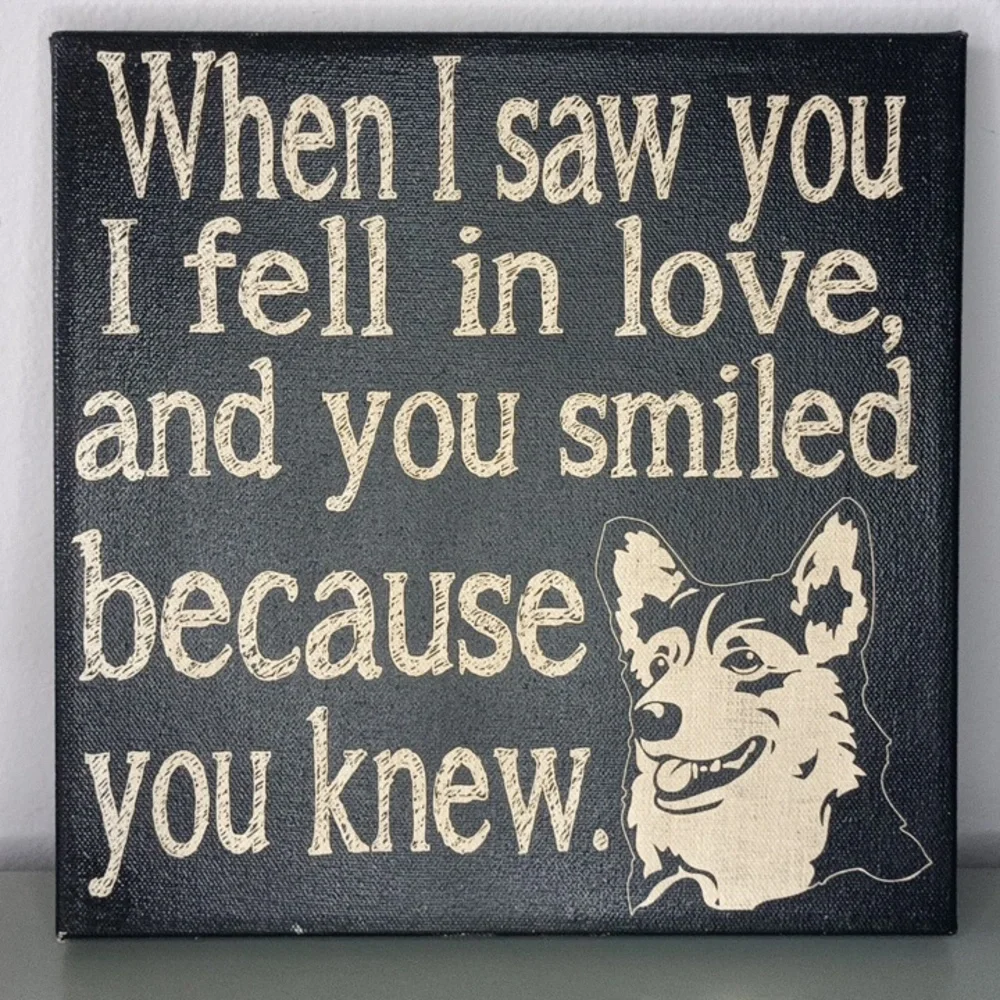 Canvas Love Quote Dog Puppy 10X10  Wall Decor